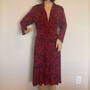 Black and Red Long Sleeve Dress